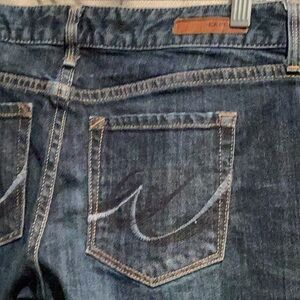 Express bootcut dark wash jeans, size 8.